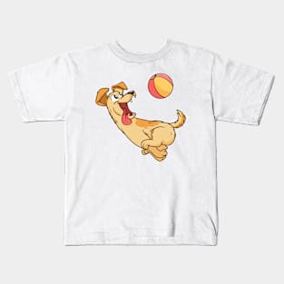 Funny Dog With Ball Kids T-Shirt